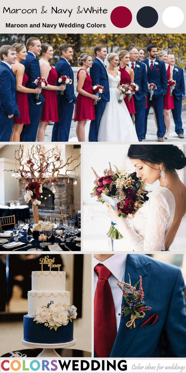 The Perfect Pairing: 10 Beautiful Maroon and Navy Wedding Color