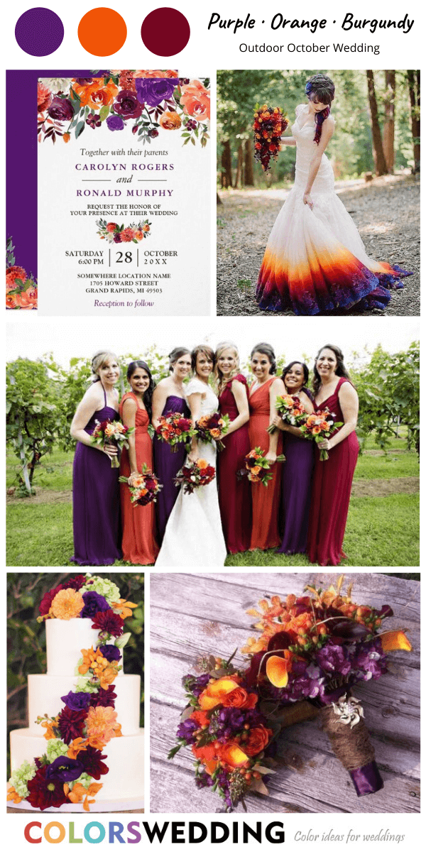 Colors Wedding | Top 8 Outdoor October Wedding Color Ideas