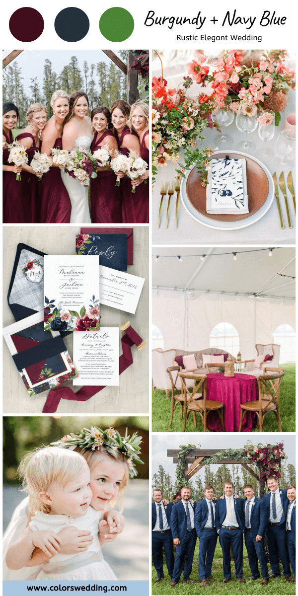 Colors Wedding | Top 8 Rustic Elegant Wedding Color Combos