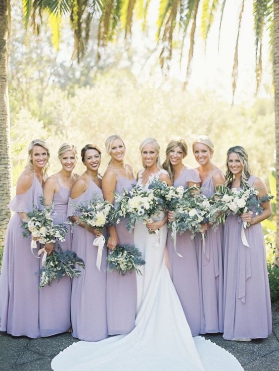 lavender gray bridesmaid dresses