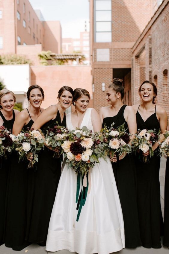 Black Lace Bridesmaid Dresses - photos and vectors