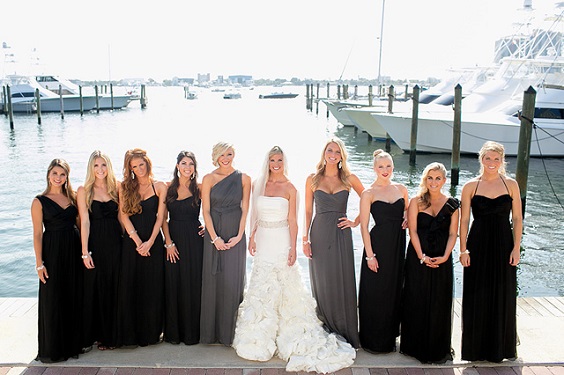 black and grey bridesmaid dresses
