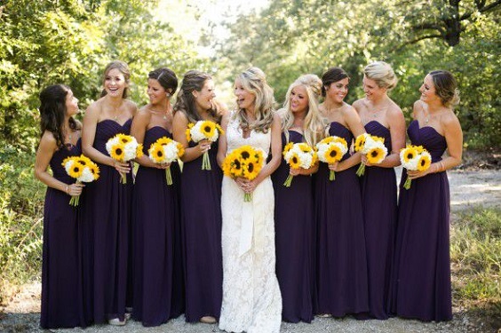 lavender and yellow bridesmaid dresses